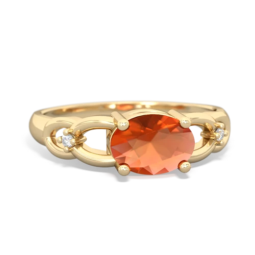 fire opal filligree ring