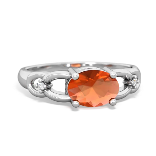 fire opal filligree ring