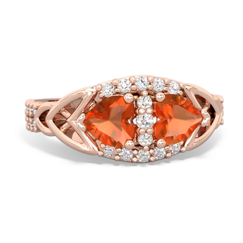 Fire Opal Celtic Knot Engagement Genuine Fire Opal ring Ring