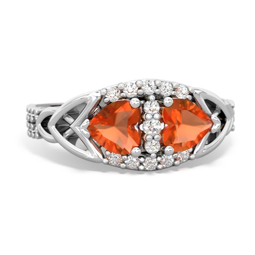 Fire Opal Celtic Knot Engagement Genuine Fire Opal ring Ring