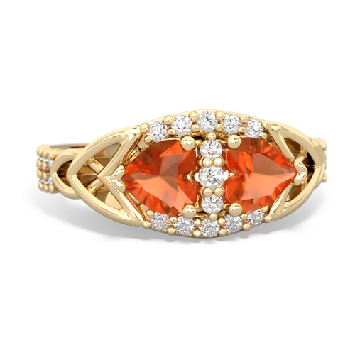fire opal keepsake engagement ring