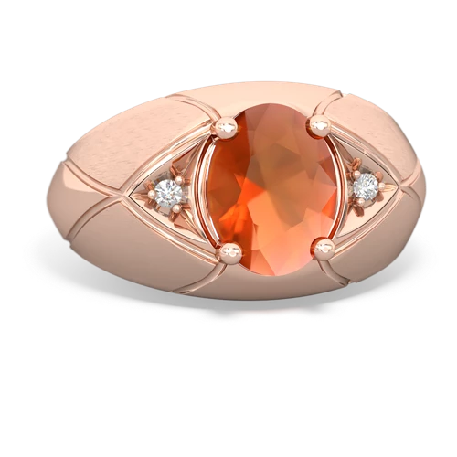 fire opal mens ring