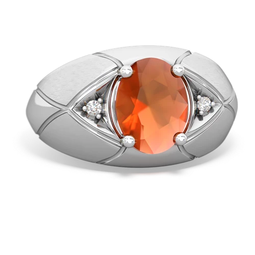 fire opal mens ring