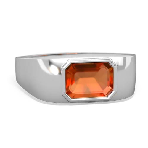 fire opal mens ring