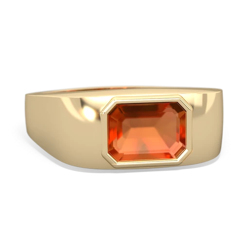 fire opal mens ring