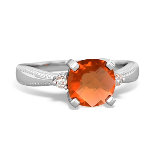 fire opal modern ring