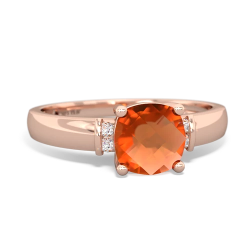 fire opal modern ring