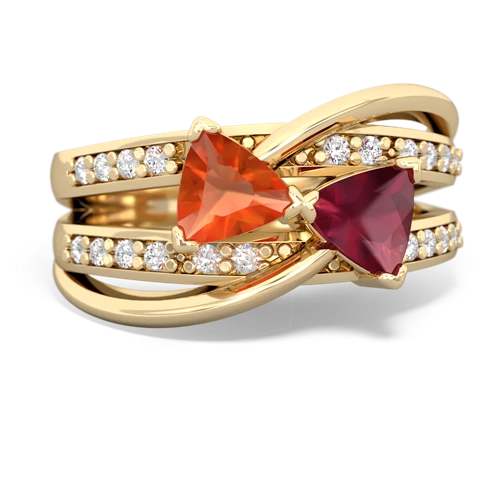 fire opal-ruby couture ring