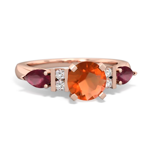 fire opal-ruby engagement ring