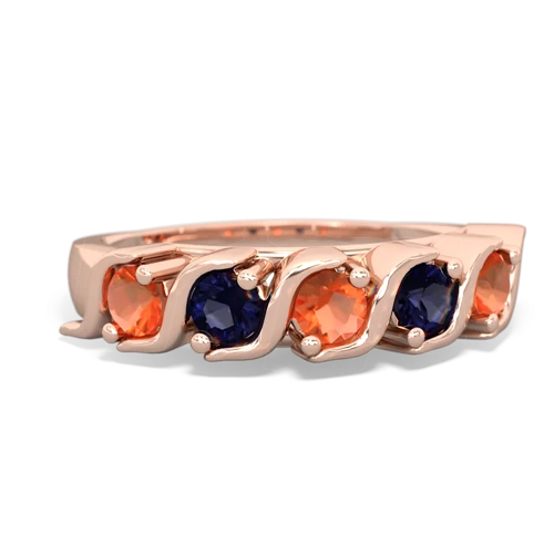 fire opal-sapphire timeless ring