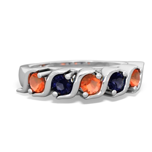 fire opal-sapphire timeless ring