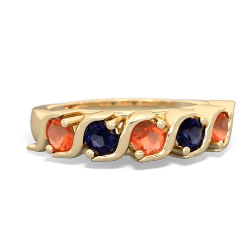 fire opal-sapphire timeless ring