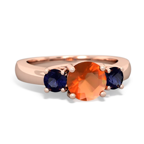 fire opal-sapphire timeless ring