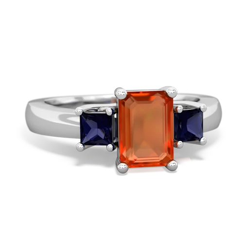 fire opal-sapphire timeless ring