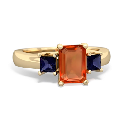 fire opal-sapphire timeless ring