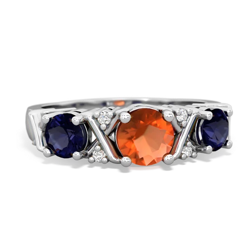 fire opal-sapphire timeless ring