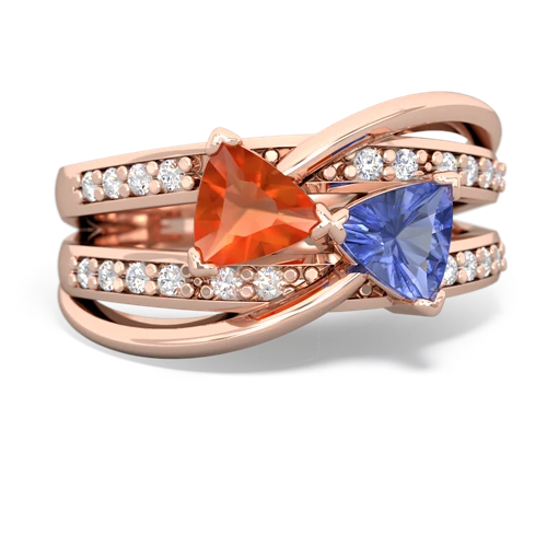 fire opal-tanzanite couture ring