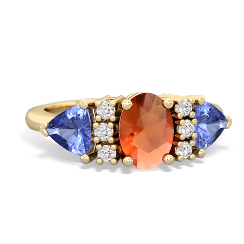 fire opal-tanzanite timeless ring