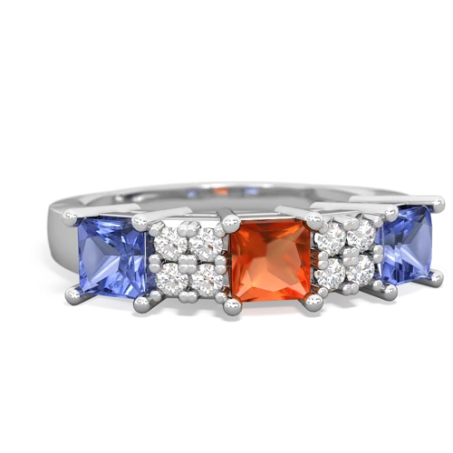fire opal-tanzanite timeless ring