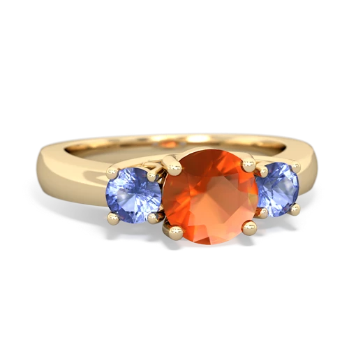 fire opal-tanzanite timeless ring