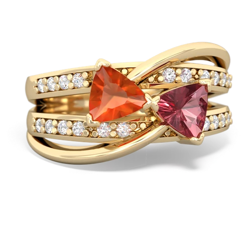 fire opal-tourmaline couture ring