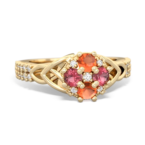 fire opal-tourmaline engagement ring