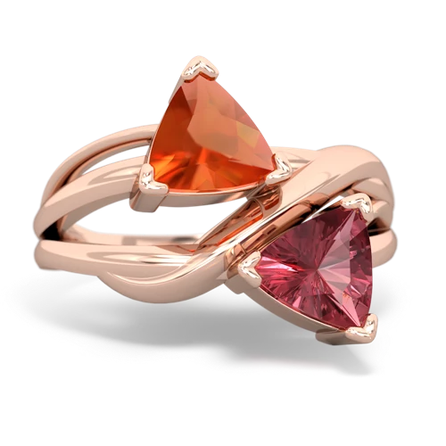 fire opal-tourmaline filligree ring
