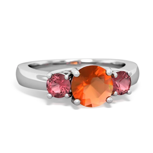 fire opal-tourmaline timeless ring