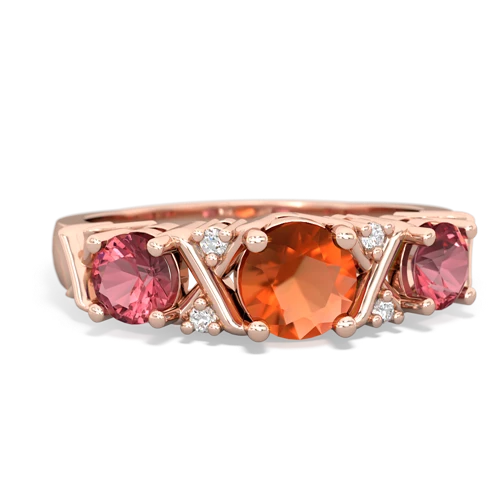 fire opal-tourmaline timeless ring