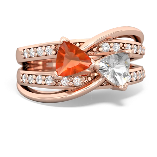 fire opal-white topaz couture ring