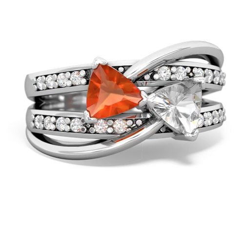 fire opal-white topaz couture ring