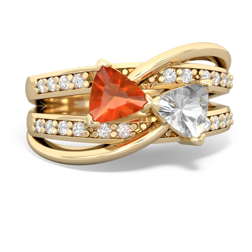 fire opal-white topaz couture ring