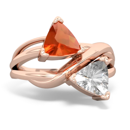 fire opal-white topaz filligree ring