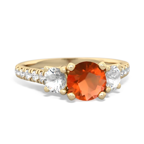 fire opal-white topaz trellis pave ring