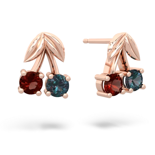 garnet-alexandrite cherries earrings