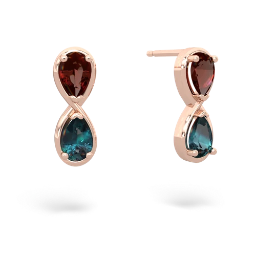 garnet-alexandrite infinity earrings