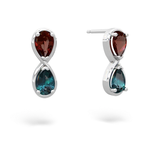 garnet-alexandrite infinity earrings
