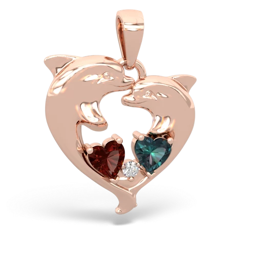 garnet-alexandrite dolphins pendant