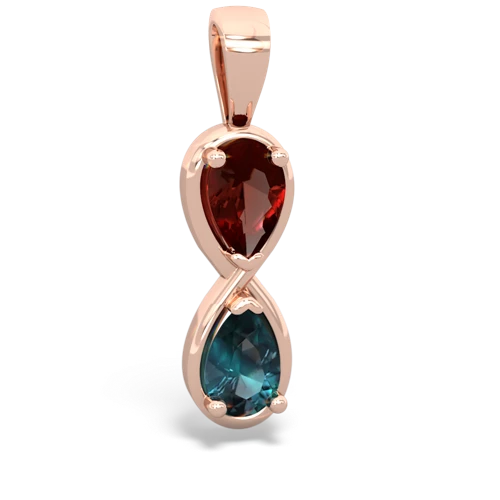 garnet-alexandrite infinity pendant