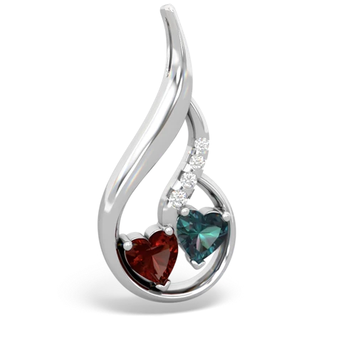 garnet-alexandrite keepsake swirl pendant