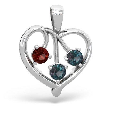 garnet-alexandrite love heart pendant