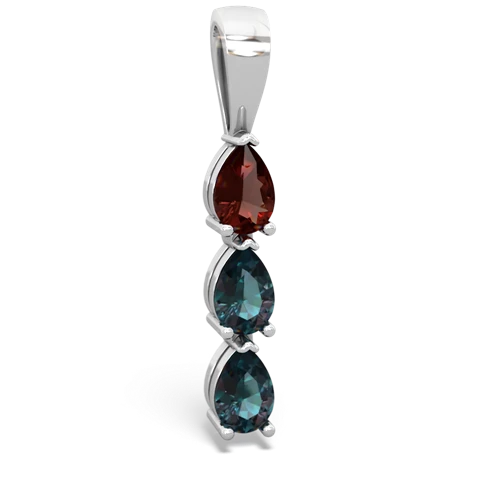 garnet-alexandrite three stone pendant