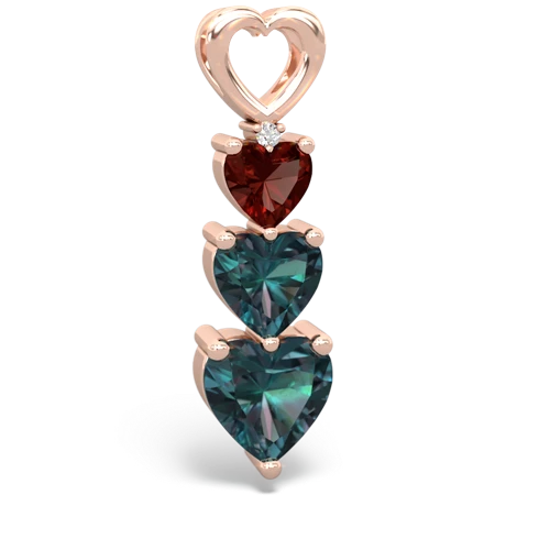 garnet-alexandrite three stone pendant