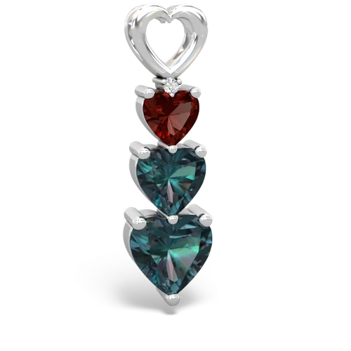 garnet-alexandrite three stone pendant