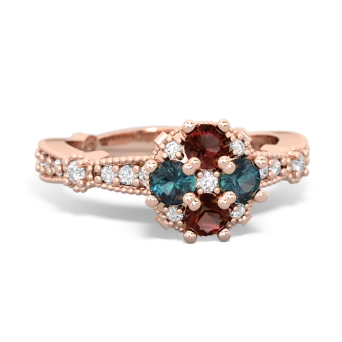 garnet-alexandrite art deco engagement ring