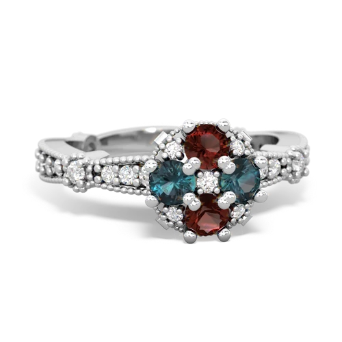 garnet-alexandrite art deco engagement ring