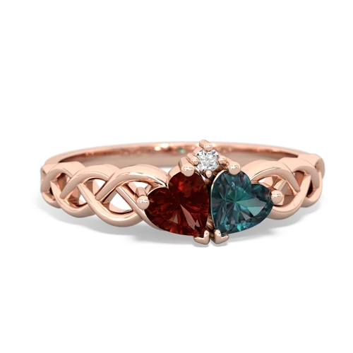 garnet-alexandrite celtic braid ring