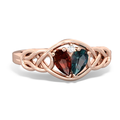 garnet-alexandrite celtic knot ring