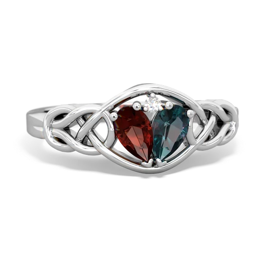 garnet-alexandrite celtic knot ring