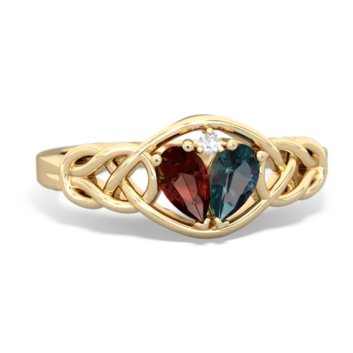 garnet-alexandrite celtic knot ring